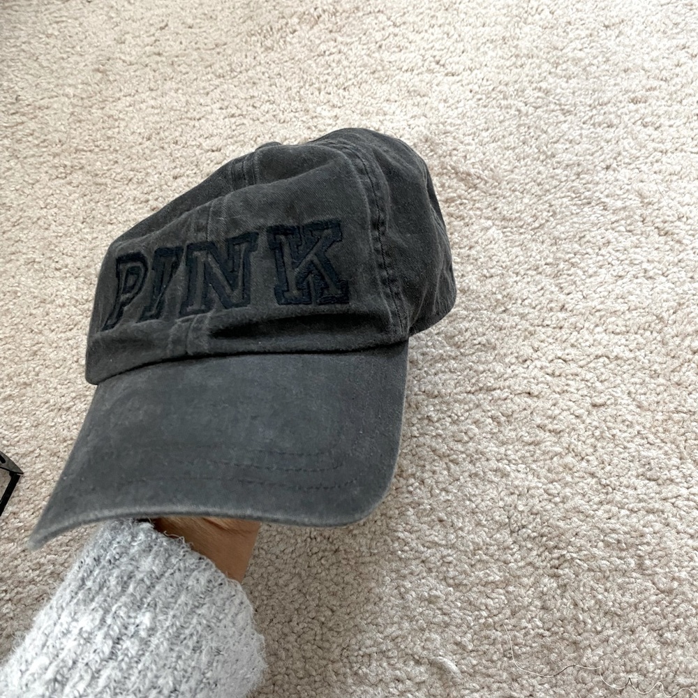 Grayish black Victoria’s Secret pink hat